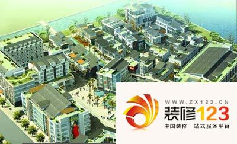 佘山新天地休闲广场外景效果图.