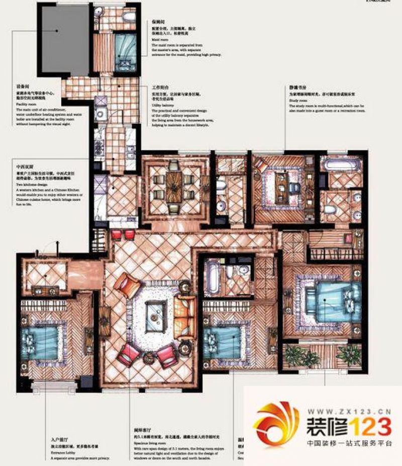 滨江凯旋门 4室 户型图
