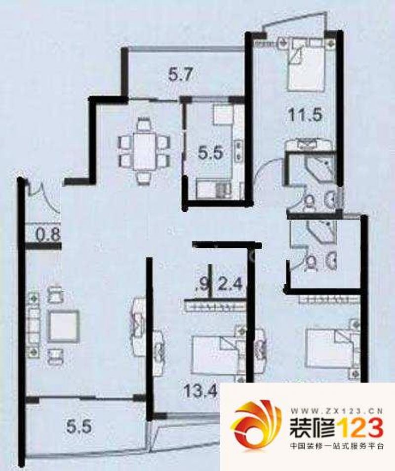 上海 怡东花园二期 户型图.