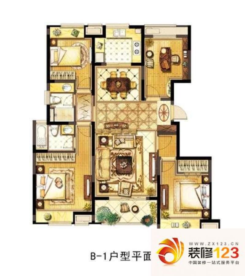 伊顿公馆b1户型户型图