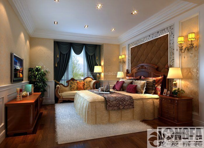 主卧室设计 欧式古典床 
