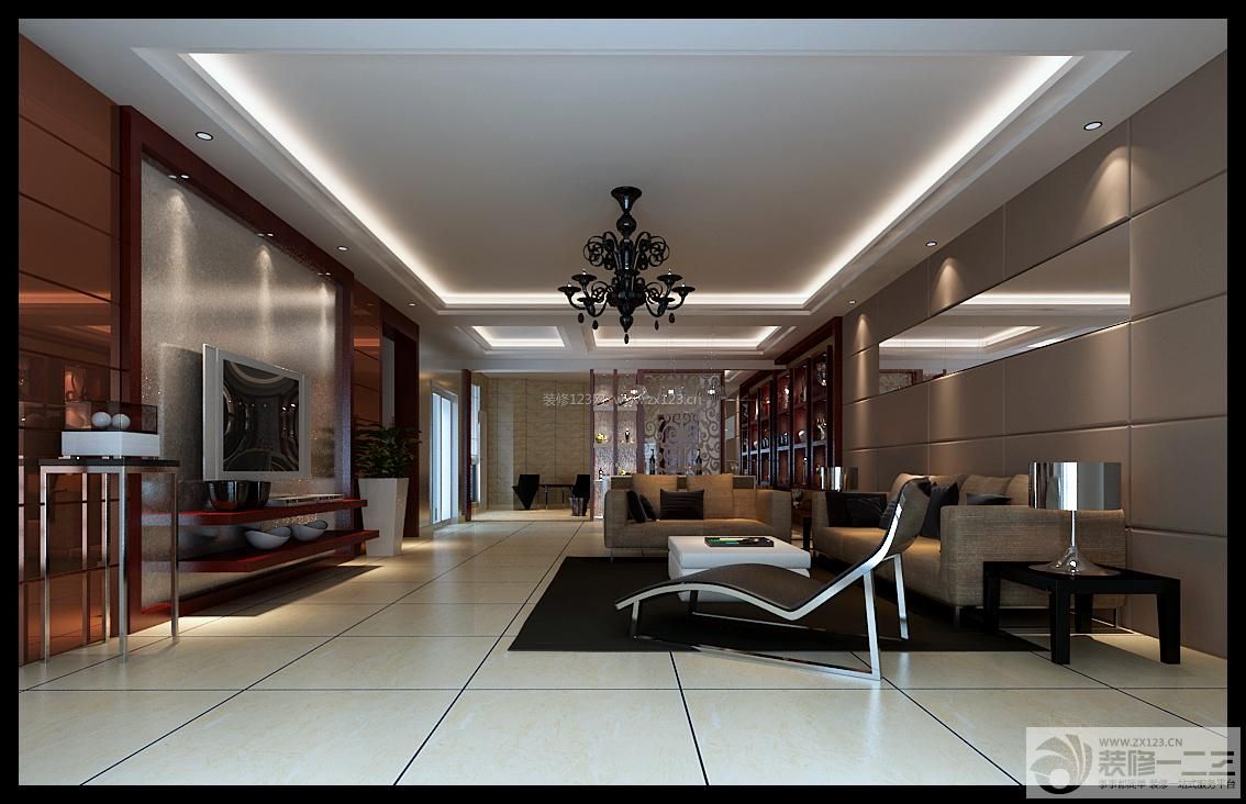 客厅装修设计 灯池