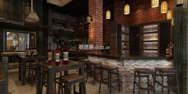 长春中海国际社区酒吧东南亚风格200㎡设计方案