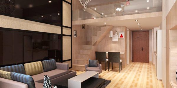 怡家公寓现代风格50㎡设计方案