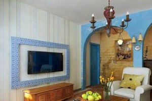 地中海风格电视背景墙装修效果图，追求完美的客厅电视背景墙