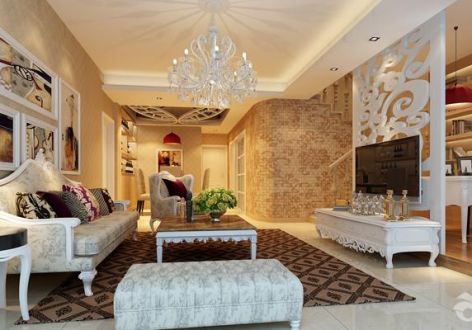 福州市香槟现代小区客厅30平米欧式风格