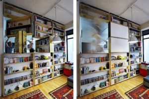书架的另类设计，无浪费的书架墙