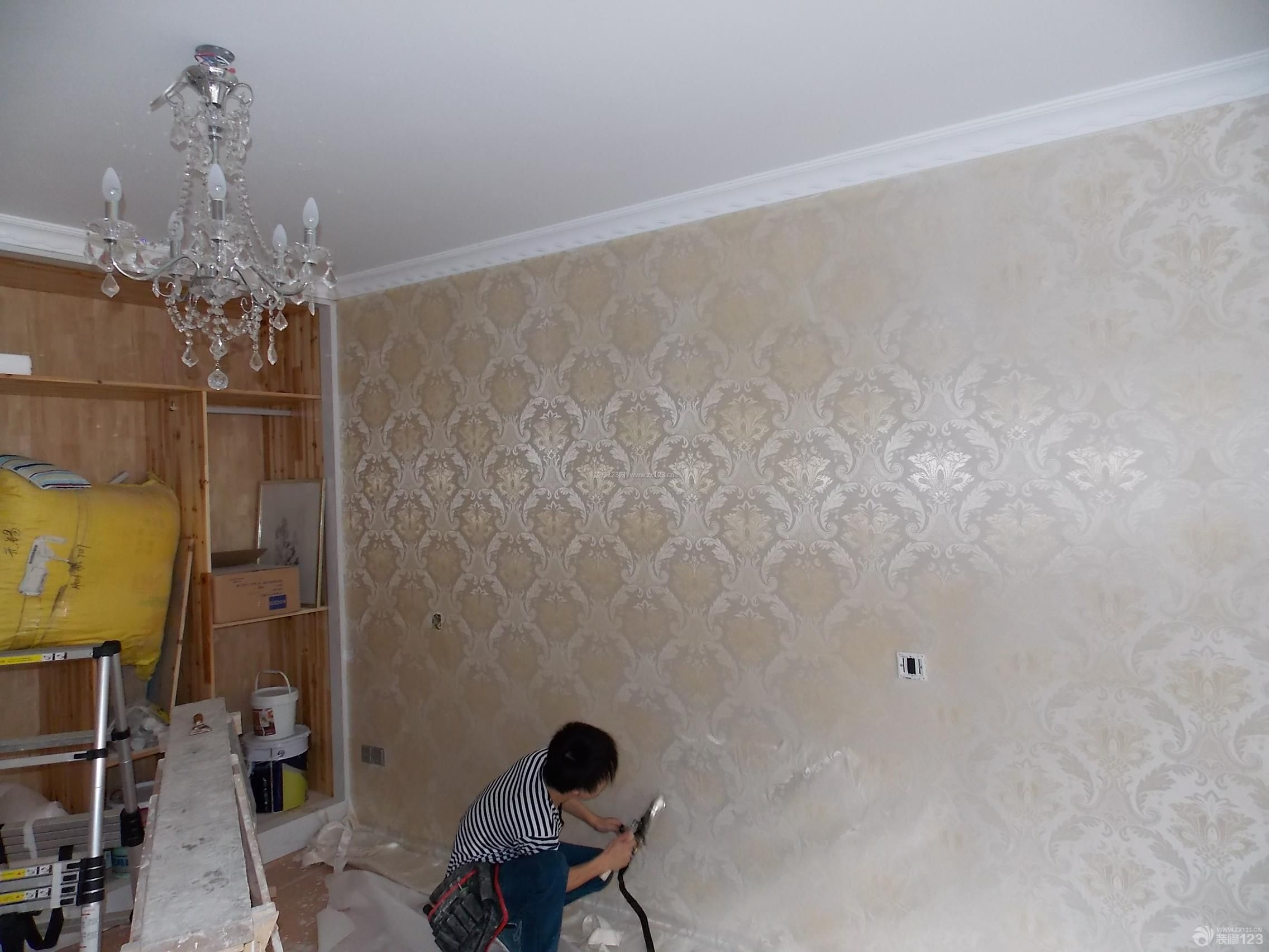 墙布蒸汽熨烫铺贴案例