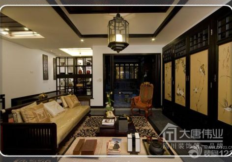 高新区中海峰墅客厅320平米别墅混搭风格