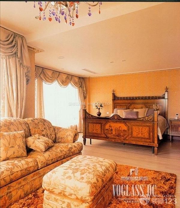 别墅室内设计 欧式古典风格 大卧室 