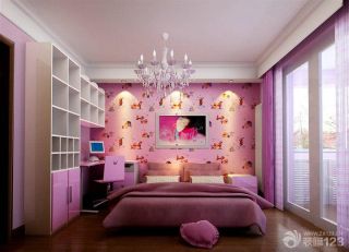 现代美式风格女生卧室装修效果图
