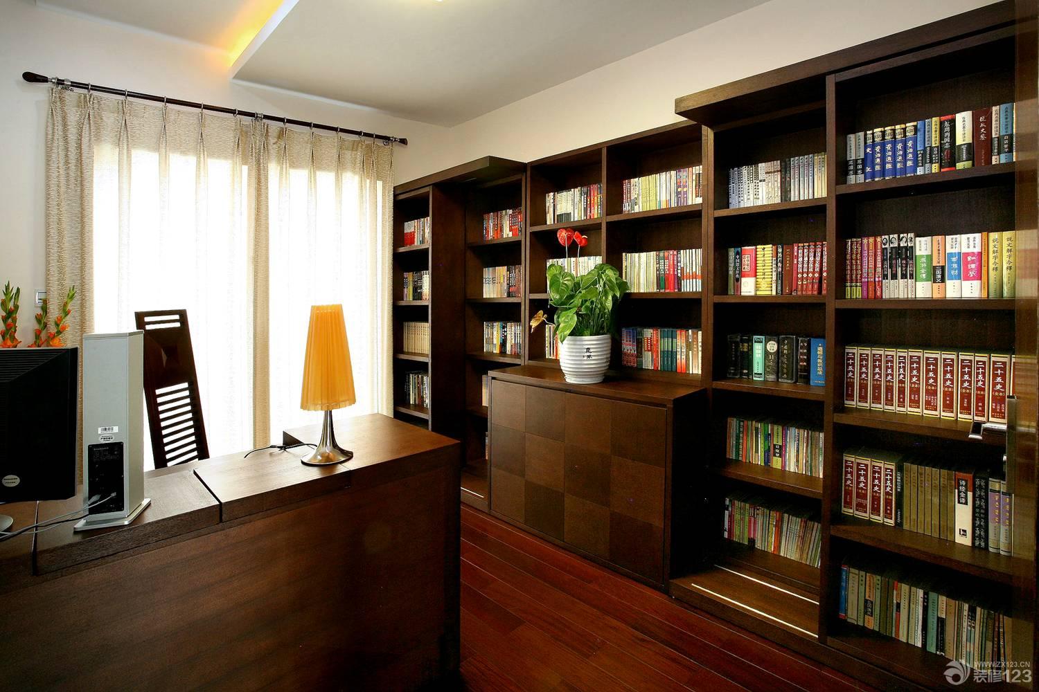 新中式风格家装书房实景图