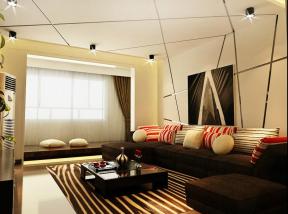 现代简约风格 三室两厅 客厅装修设计 沙发垫 沙发套 多人沙发 