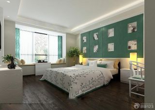 新中式卧室床头背景墙设计图