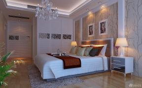 现代简约风格 三室两厅 主卧室设计 卧室颜色搭配 软床 双人床 