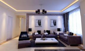 现代简约风格 三室两厅 组合沙发 双人沙发 软沙发 背景墙设计 
