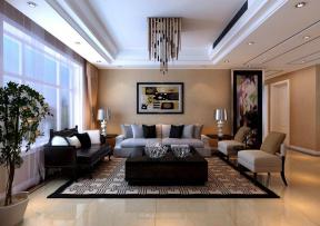 现代简约风格 三室两厅装修设计 客厅墙画 客厅装修设计 组合沙发 软沙发 