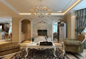 现代简约欧式风格 三室两厅装修设计 简欧客厅 客厅装修风格 沙发椅 