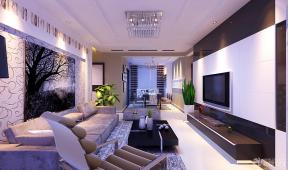 现代设计风格 三室两厅简装 时尚客厅 组合沙发 多人沙发 背景墙设计 液晶电视背景墙 