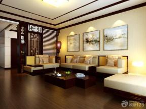 新中式风格 中式风格设计 客厅墙画 客厅装修风格 组合沙发 软沙发 