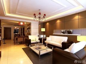现代混搭风格 家装客厅设计 客厅装修样板间 布艺沙发 组合沙发 吊灯 石膏板吊顶 灯带 射灯 