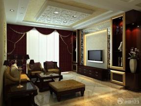 现代中式风格 电视背景墙 客厅装修风格 中式沙发 