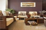 新中式风格客厅装修设计沙发背景墙装修效果图