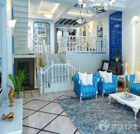 地中海风格设计 别墅室内设计 楼梯设计 混合材料楼梯 