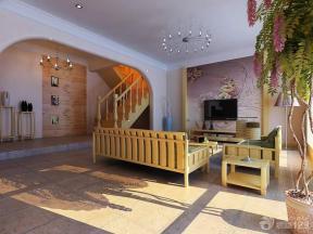 地中海风格装饰 液晶电视背景墙 客厅装饰 实木沙发 