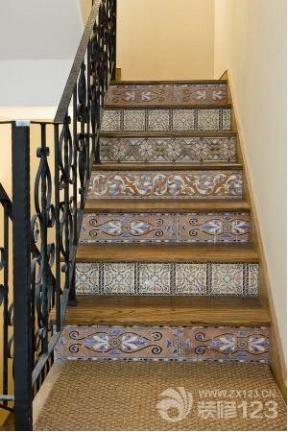 美式乡村风格 美式装修风格 二｜三折梯 混合材料楼梯 楼梯设计 
