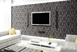 黑白简约客厅液晶电视背景墙装修效果图