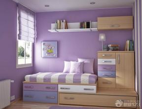 后现代风格 小卧室 紫色墙面 15平米小户型 