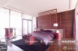 新中式100平米大卧室装修设计效果图