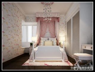 田园风格粉色卧室装修设计效果图