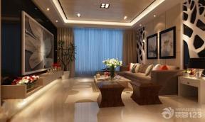 现代设计风格 现代客厅 20平米客厅 长方形客厅 沙发凳 布艺沙发 沙发背景墙 