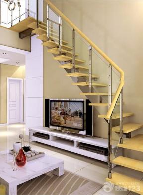 现代设计风格 90平米小户型 小户型跃层 复式楼梯 电视背景墙 