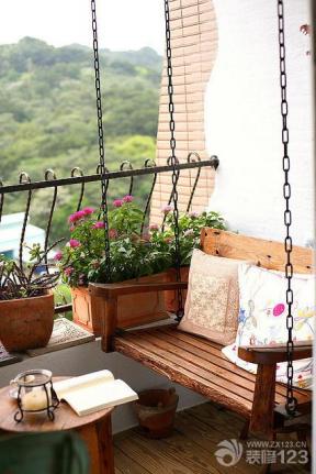 田园风格设计 小户型房子 阳台设计 秋千椅 