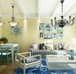 地中海风情45平米小户型客厅连餐厅装修设计效果图