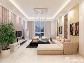 现代设计风格 长方形客厅 水晶灯 