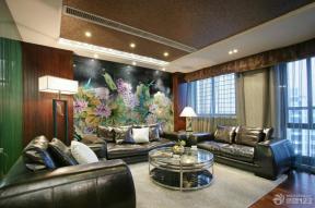 新中式风格 客厅墙画 大客厅 沙发背景墙 