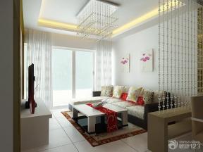 现代设计风格 客厅装修设计 多人沙发 珠帘 