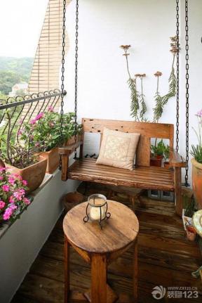 田园风格设计 阳台装饰 阳台小花园 秋千沙发 