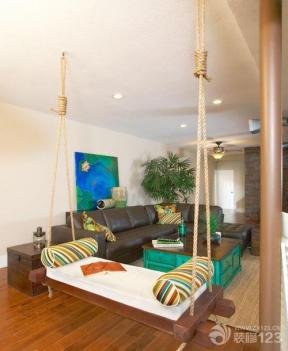 现代设计风格 客厅简单 客厅装饰 秋千沙发 多人沙发 真皮沙发 