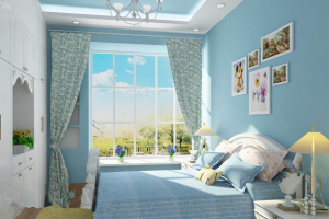 卧室装修设计：蓝白时尚休闲风