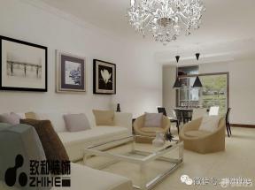 现代简约风格 2014家装客厅效果图 水晶灯 
