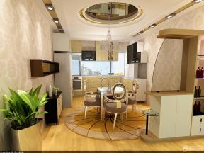 现代设计风格 厨房餐厅一体 60平米 两室一厅 