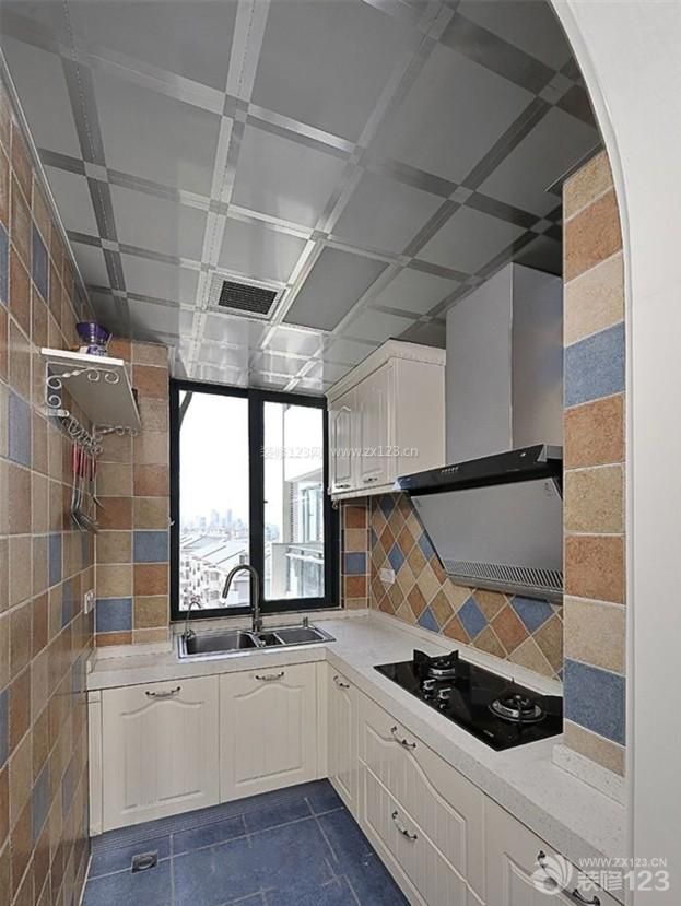 地中海风格装饰60平米两室一厅厨房装潢设计装修效果图