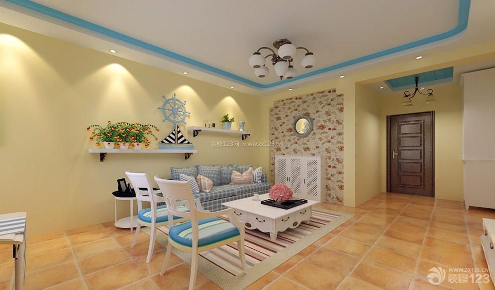 地中海风格装饰交换空间客厅装修图片