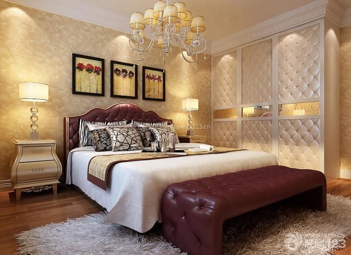 最新现代设计风格主卧室床头背景墙装修效果图