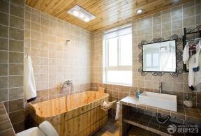 东南亚风格设计 木质浴盆 60平米 两室一厅 两室一厅装修图片 